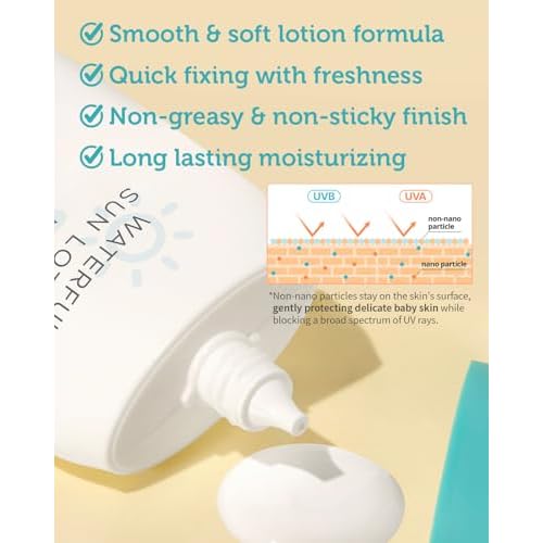 GOONGBE Sun Lotion SPF 40 & Sun Stick SPF 50-100% Zinc Oxide Mineral Sunscreen - No White Cast - Vegan Reef-Safe for Babies Kids Adults - Korean Skincare, 2.82oz & 0.49oz
