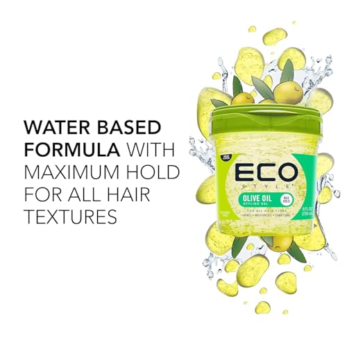 Eco Style Olive Oil Hair Gel - 8 oz Styling with Shine