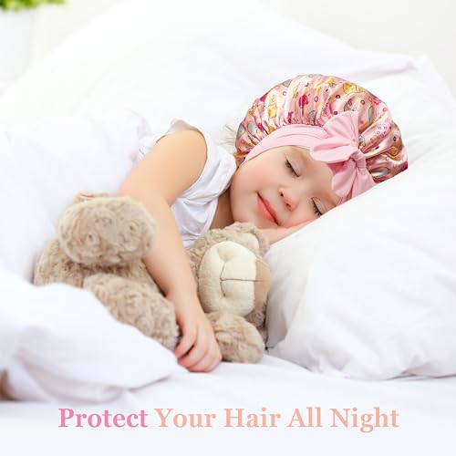 Silk Bonnet for Kids with Tie Band - 2 Pack