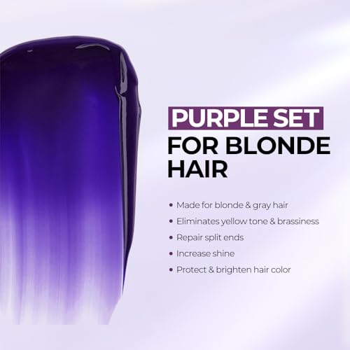Karseell Purple Hair Mask & Shampoo Set for Blonde & Gray Hair