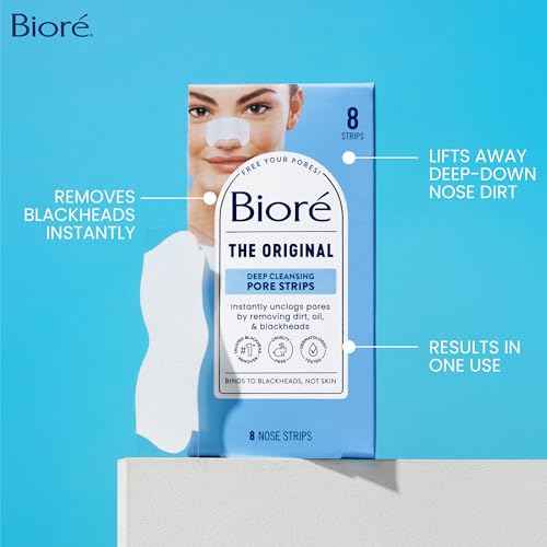 Bior? Original Blackhead Remover Strips, Deep Cleansing Nose Strips With Instant Pore Unclogging, Features C-Bond Technology, Oil-Free, Non-Comedogenic Use, 14 Count, Pack of 4