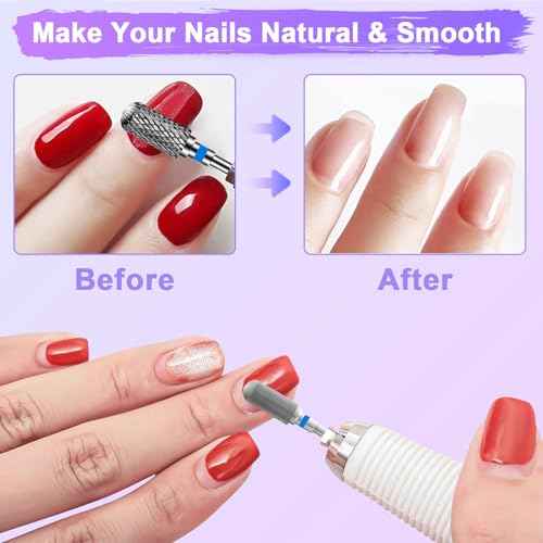 Diesisa 10PCS Nail Drill Bits Set - Tungsten Carbide Nail Bits for Acrylic Nails - 3/32" Shank Drill Bits Professional Electric Nail Bits For Nail Drill - Removal Bit Nail Drill for Home Salon-Blue