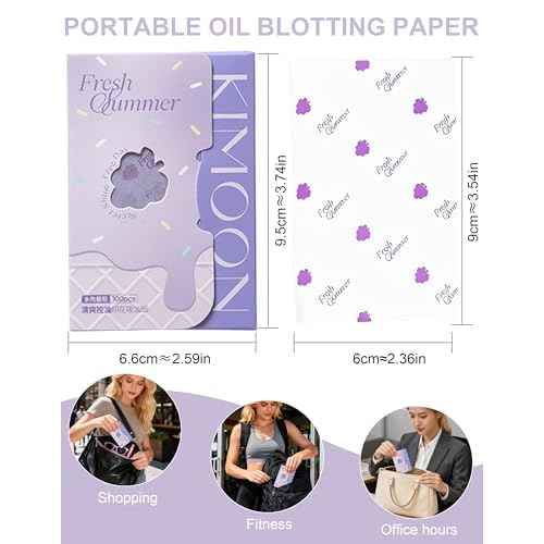 600 Sheets Oil Blotting Paper with Patterns - Absorbs Excess Face Oil, Controls Shine, Gentle for Makeup Use