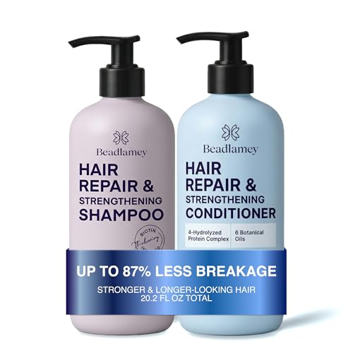 Biotin Shampoo & Conditioner Set - Repair Damaged Hair, 10.1 FL OZ