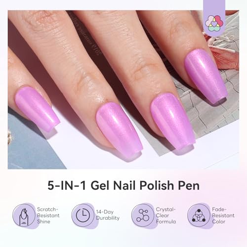 SAVILAND One-Step Gel Nail Pens - 6 Colors, 3-in-1 Base & Top Coat