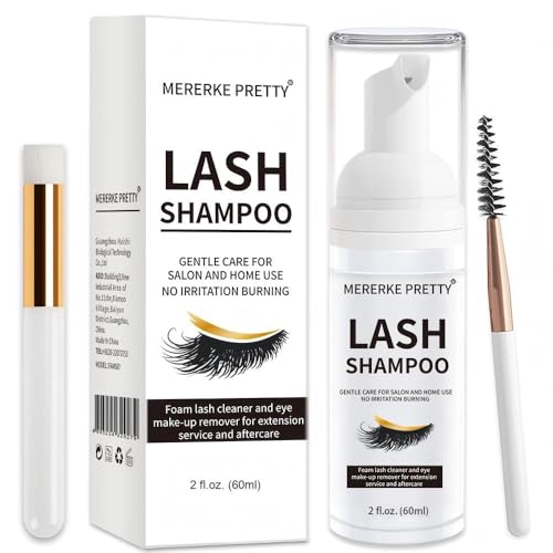 Eyelash Extension Shampoo 60ml + 2 Brushes - Foaming Cleanser