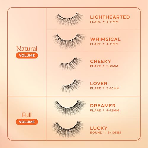 eLASHtic¢â Lashes, Half Lashes, Strip Eyelashes, Natural Wispy Lashes, Fake Eyelashes, Elastic Lash Band, Flared & Natural Volume (Lover) Half Lash