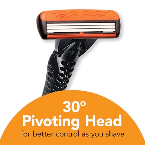 BIC Comfort 3 Men's Refillable 3 Blade Razors, Self Care and Personal Care Products, 1 Handle and 6 Cartridges
