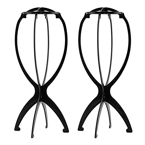 Ruiwen hair 2PCS Wig Stand Portable Collapsible Holder Durable Wig Display 13.8 Inch Tool Travel Stand for All Wigs