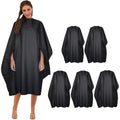 Black Professional Waterproof Hair Salon Cape - 5 Pack with Metal Snap Closure