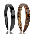 AHONEY 2-Pack Tortoise Shell Headbands with Teeth - Black & Brown, No-Slip Hair Accessories for Women