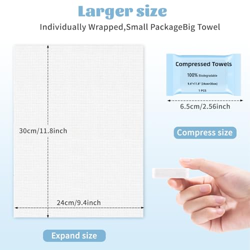 MISHCHI Compressed Towels - 30 PCS Ultra Soft Travel Washcloths