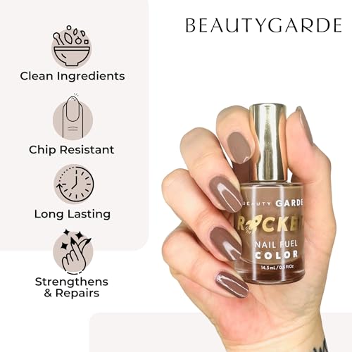 BeautyGARDE Longwear Nail Polish - Mink – Promotes Strengthening and Growth, Cruelty-Free, 21-Free, Vegan, [0.5 Oz]