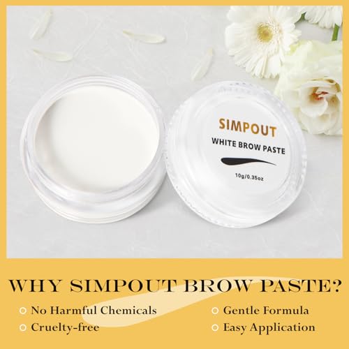 White Brow Contour Paste, Eyebrow Mapping Paste for Eyebrows Design, Draw or Sketch The Shape, Eyebrow Tinting Tool for Micropigmentation