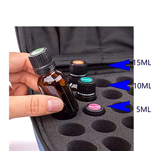 30 Vials Essential Oil Carrying Case Holds 5ml 10 ml 15ml 20ML 30M Perfect for DISPLAY Drawer Home Stock and Foam Inserts