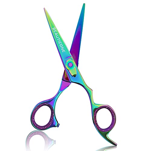 BEAUTICONE Hair Cutting Scissors | Professional Stainless Steel Barber Scissors/Shears | Hairdressing Scissors | Smooth & Sharp Edge Blades - Hair Scissors for Men/Women (Multi)