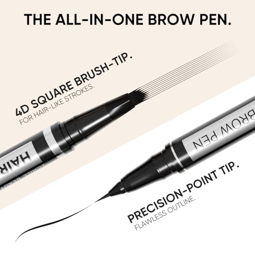 2-Pack Eyebrow Pencil, Waterproof 2-in-1 Microblading Brow Pen