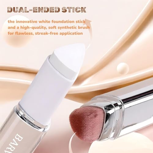 Color Changing Foundation Stick with Brush - Full Coverage, Long-Lasting BB Cream for Mature Skin