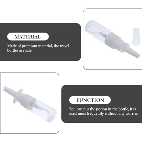 EXCEART 5 Pcs 10Ml Refillable Bottles Fine Mist Plastic Spray Bottles for Saline Solutions and Travel Use