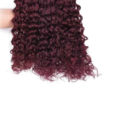 99J Burgundy Water Wave Human Hair Bundles 28-32 Inch