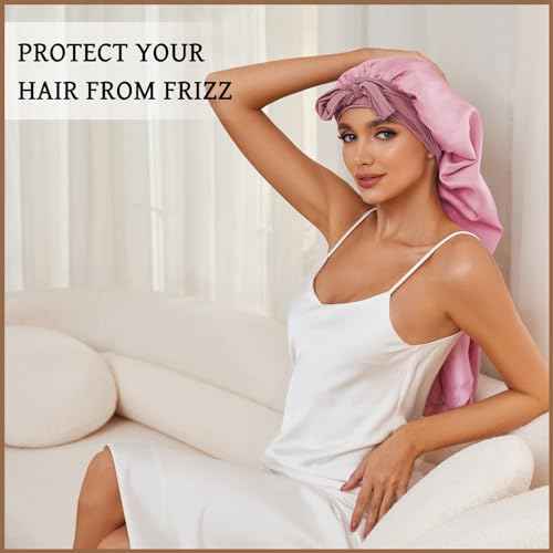 Silk Long Bonnet for Braids & Curly Hair, Silk Satin Bonnet for Sleeping, Extra Large Bonnets for Women Braid