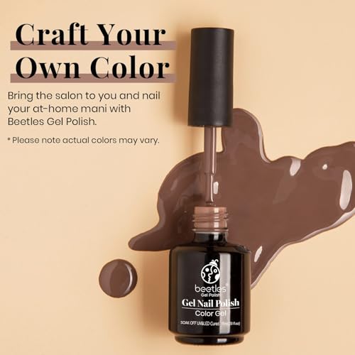 Beetles Brown Gel Nail Polish - Dark Gray Brown Creme Variation 15ML