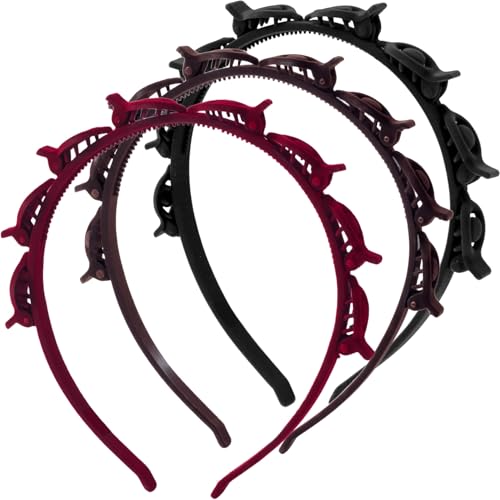 YALOJE 3 Pcs Butterfly Hair Clip Headbands with Teeth for Women