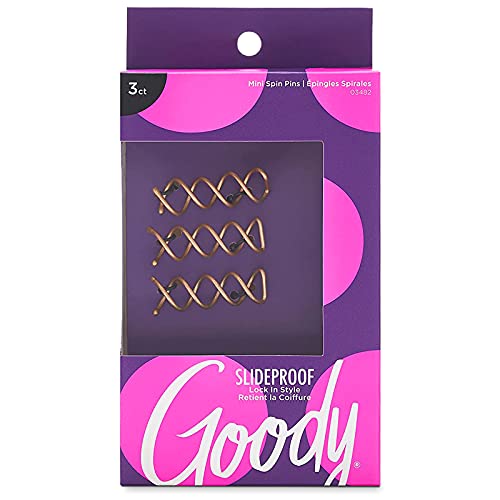 Goody SlideProof Mini Spin Pins - 3 Count Hair Clips