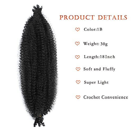 Marley Twist Braiding Hair 18 Inch - 8 Packs Pre-Separated Synthetic