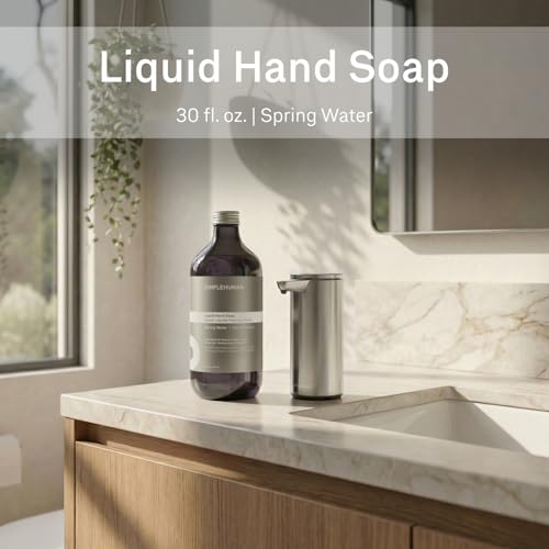 simplehuman Spring Water Liquid Hand Soap Refill 30 fl. oz. - Fresh Floral Scent, Vitamin E, for Sensor Pump