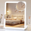 Rechargeable Travel Makeup Mirror with Lights, 10x7.5 Portable Lighted Folding