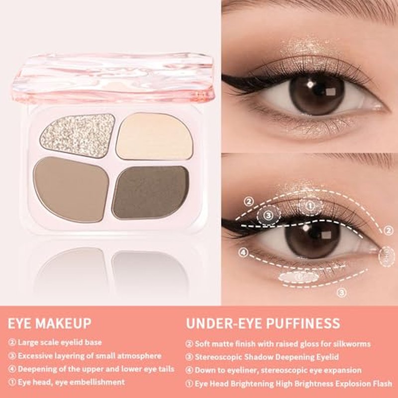 4 Color Matte Eyeshadow Palette - High Pigment for All Occasions