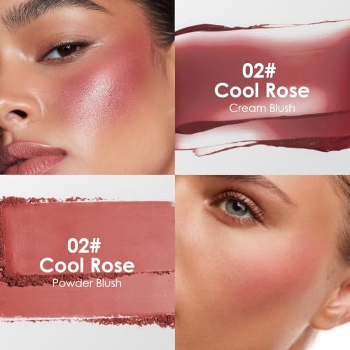 KOSRA 2-in-1 Blush Palette | Cream & Powder Duo, Buildable