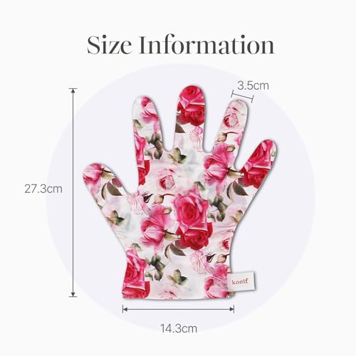 Koelf Rose Petal Satin Hand Mask (10 Pairs) - Moisturizing Repair Gloves