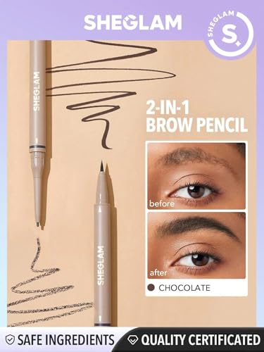 SHEGLAM Dual-Sided Waterproof Eyebrow Pencil - Chocolate