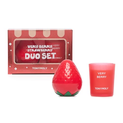 TONYMOLY Very Berry Strawberry Hydrating Hand Cream & Candle Gift Set