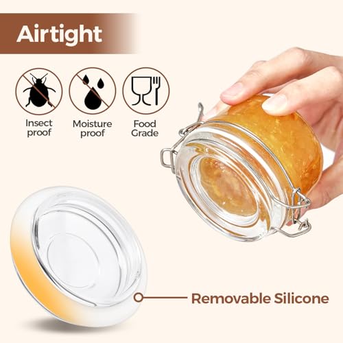 ComSaf 4 oz Mason Glass Jars with Airtight Lids - 6 Pack