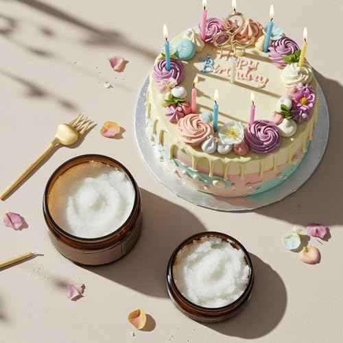 Cake Batter Sugar Body Scrub ? Sweet Vanilla & Caramel Notes -Exfoliating & Moisturizing Body Polish for Smooth, Glowing Skin ? Gently Removes Dead Skin & Dryness ? Infused with Natural Oils