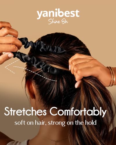 Satin Scrunchies 8 Pack, No Damage Hair Ties for Women