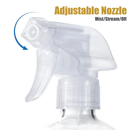 Glass Spray Bottles 16 oz, 2 Pack with Adjustable Nozzle