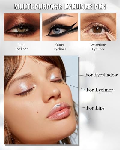 Waterproof Gel Eyeliner Pencil for Sensitive Eyes, 24H Smudge-Proof, 2Pcs