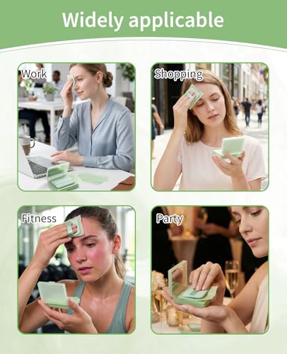 Oil Blotting Papers 400 Sheets with Mirror & Puff