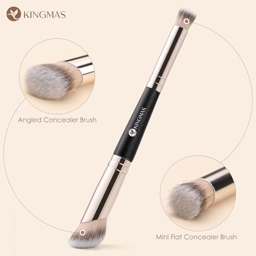 KINGMAS Dual-Ended Foundation & Concealer Brush Set (2-Piece)