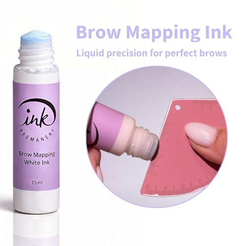 Ink Permanent Brow Mapping Kit with Ink Roller & Ruler