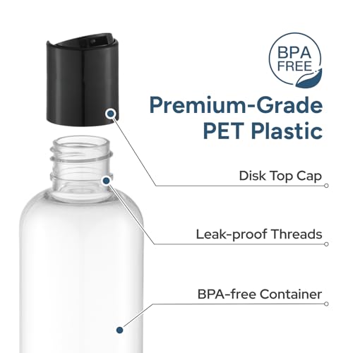 TSA Approved Travel Bottles 3.4oz, 5-Pack Leak Proof