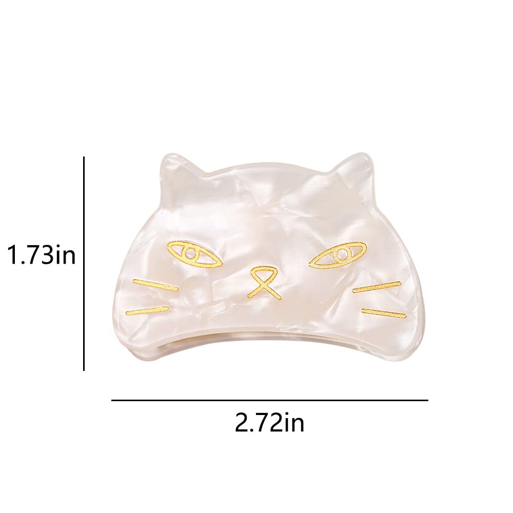 Cute Cat Head Hair Clips,Cellulose Acetate Hair Clips,Small Claw Clips for Girl,Hair Accessories,S1