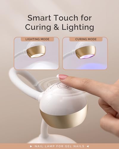 MelodySusie Golden Nail Art Lamp 360° Gooseneck Rechargeable Nail Curing Light
