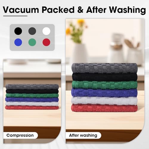 100% Cotton Washcloths 12x12 Inch, 6 Pack