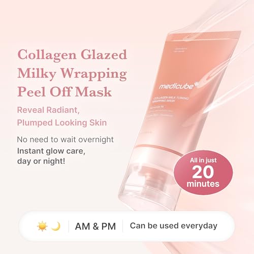 medicube Collagen Milky Glazed Wrapping Mask & Jelly Brush Duo | Daytime Wrapping Mask for Instant Radiance and Glazed Skin | Prep, Hydrate, and Glow with 130Da Collagen and Milk Protein