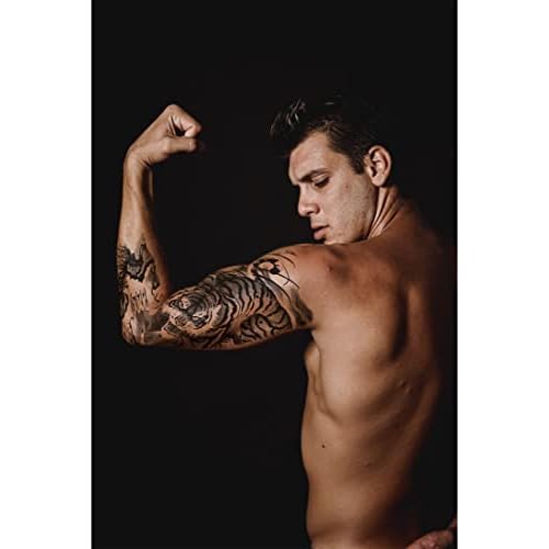 Aresvns Sleeve Tattoo Temporary, 12Pcs Christmas Full Arm Fake Tattoos for Adults, Large Totem Wolf Military Tempoary Tattoos for BBQ Pool Beach Party